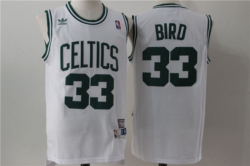 Men Boston Celtics #33 Bird white Throwback Adidas NBA Jersey